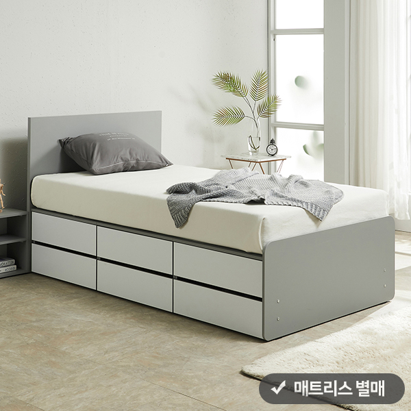 [퍼닉에스엠] 퍼즐 멀티 높은 2단서랍침대 SS (전체 서랍형) (매트 미포함)